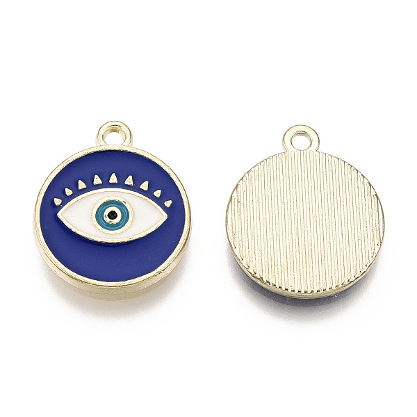 PandaHall Alloy Enamel Pendants, Cadmium Free & Lead Free, Light Gold, Flat Round with Evil Eye, Medium Blue, 18x15.5x1.8mm, Hole: 1.6mm...
PandaHall Alloy Enamel Pendants, Cadmium Free & Lead Free, Light Gold, Flat Round with Evil Eye, Medium Blue, 18x15.5x1.8mm, Hole: 1.6mm...