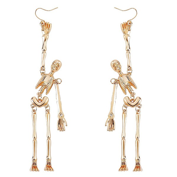 PandaHall Alloy Skeleton Dangle Earrings, Gothic Halloween Long Drop Earrings for Women Men, Golden, 141mm, Pin: 0.8mm Alloy
PandaHall Alloy Skeleton Dangle Earrings, Gothic Halloween Long Drop Earrings for Women Men, Golden, 141mm, Pin: 0.8mm Alloy