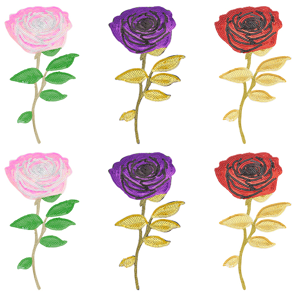 PandaHall 6Pcs 3 Colors Rose Flower Sequin Iron on Patches Pearl Pink/Dark Red/Purple Rose with Leaf Sewing/Iron on Clothing Embroidered..., Multicolor
PandaHall 6Pcs 3 Colors Rose Flower Sequin Iron on Patches Pearl Pink/Dark Red/Purple Rose with Leaf Sewing/Iron on Clothing Embroidered..., Multicolor