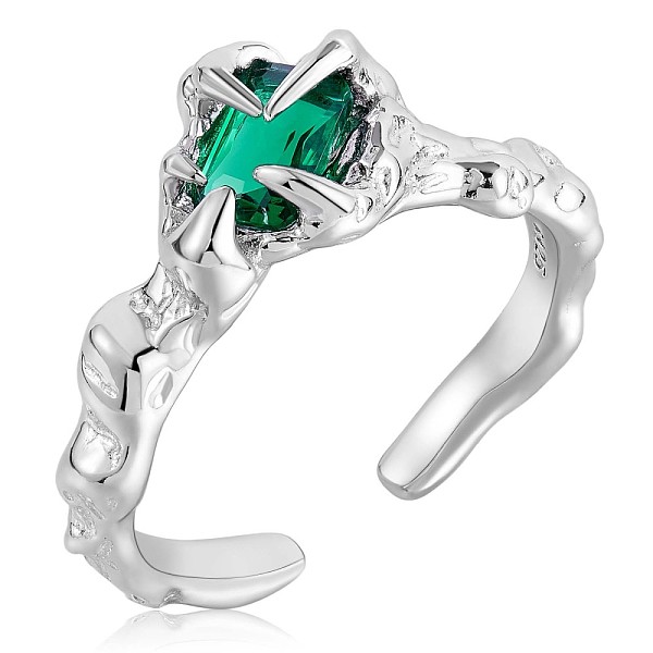 PandaHall 925 Sterling Silver Claw Open Cuff Ring, Cubic Zirconia Gothic Ring for Women, Platinum, Green, US Size 5 1/4(15.9mm) Sterling...
PandaHall 925 Sterling Silver Claw Open Cuff Ring, Cubic Zirconia Gothic Ring for Women, Platinum, Green, US Size 5 1/4(15.9mm) Sterling...