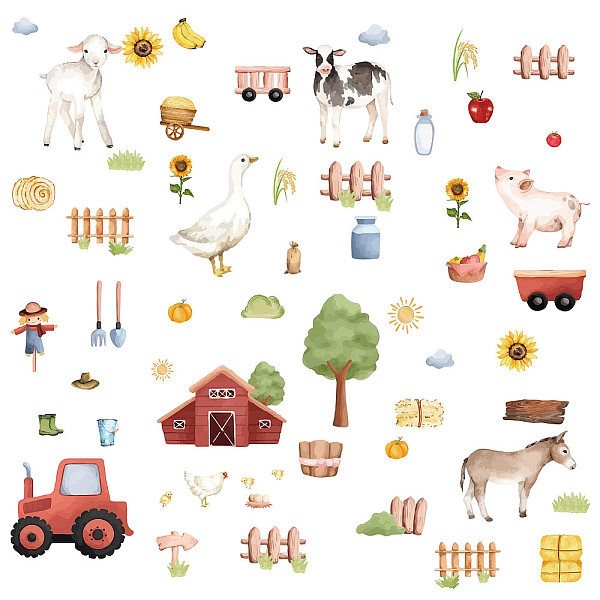 PandaHall 8 Sheets 8 Styles PVC Waterproof Wall Stickers, Self-Adhesive Decals, for Window or Stairway Home Decoration, Rectangle, Farm...
PandaHall 8 Sheets 8 Styles PVC Waterproof Wall Stickers, Self-Adhesive Decals, for Window or Stairway Home Decoration, Rectangle, Farm...