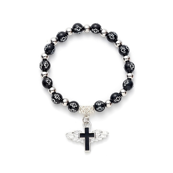 PandaHall Gold acrylic cross bead bracelet angel cross prayer bead bracelet Natural Gemstone
PandaHall Gold acrylic cross bead bracelet angel cross prayer bead bracelet Natural Gemstone