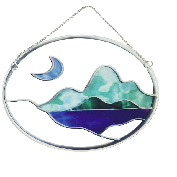 PandaHall Acrylic Pendant Decorations, Window Hanging Suncatcher, Flat Round with Mountain & Moon Pattern, Medium Aquamarine, 150x2mm...
PandaHall Acrylic Pendant Decorations, Window Hanging Suncatcher, Flat Round with Mountain & Moon Pattern, Medium Aquamarine, 150x2mm...