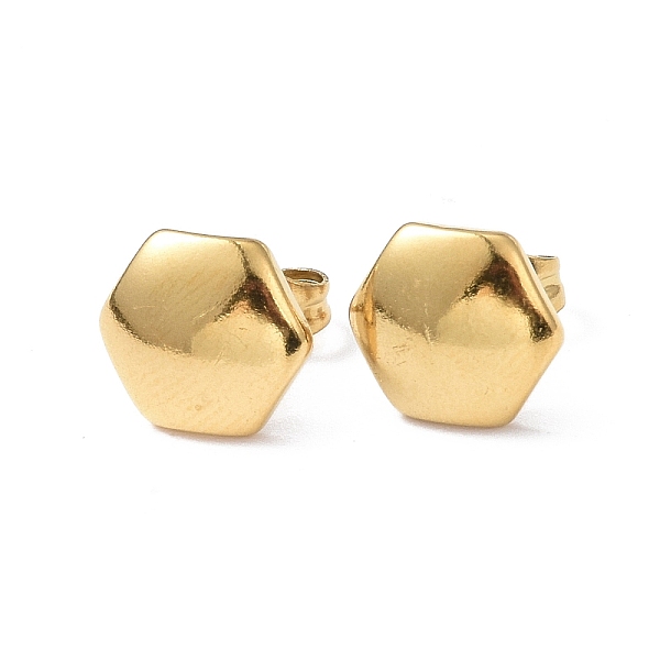 PandaHall Ion Plating(IP) 304 Stainless Steel Hexagon Stud Earrings for Women, Golden, 9x10mm, Pin: 0.8mm 304 Stainless Steel Hexagon
PandaHall Ion Plating(IP) 304 Stainless Steel Hexagon Stud Earrings for Women, Golden, 9x10mm, Pin: 0.8mm 304 Stainless Steel Hexagon