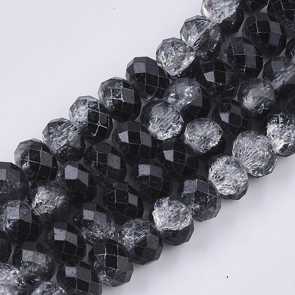 PandaHall Transparent Crackle Spray Painted Glass Beads Strands, Faceted, Rondelle, Black, 8x6mm, Hole: 1.2mm, about 67~70pcs/strand, 16.34...
PandaHall Transparent Crackle Spray Painted Glass Beads Strands, Faceted, Rondelle, Black, 8x6mm, Hole: 1.2mm, about 67~70pcs/strand, 16.34...