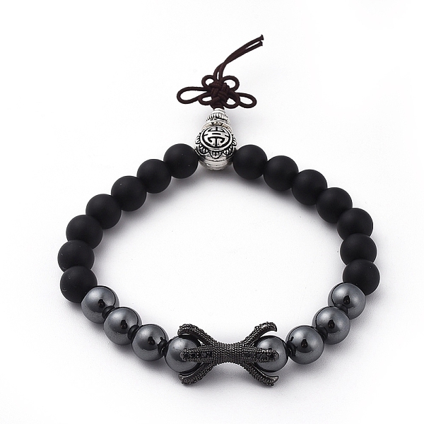 PandaHall Natural Black Agate Beads Stretch Bracelets, with Non-Magnetic Synthetic Hematite Beads, Brass Cubic Zirconia Beads and Tibetan...
PandaHall Natural Black Agate Beads Stretch Bracelets, with Non-Magnetic Synthetic Hematite Beads, Brass Cubic Zirconia Beads and Tibetan...