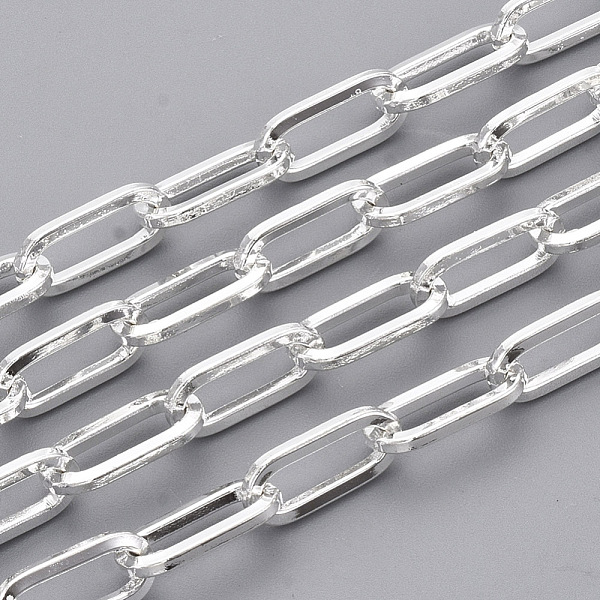 PandaHall Unwelded Iron Paperclip Chains, Flat Oval, Drawn Elongated Cable Chains, with Spool, Silver Color Plated, 12.5x6x1.2mm, about...
PandaHall Unwelded Iron Paperclip Chains, Flat Oval, Drawn Elongated Cable Chains, with Spool, Silver Color Plated, 12.5x6x1.2mm, about...