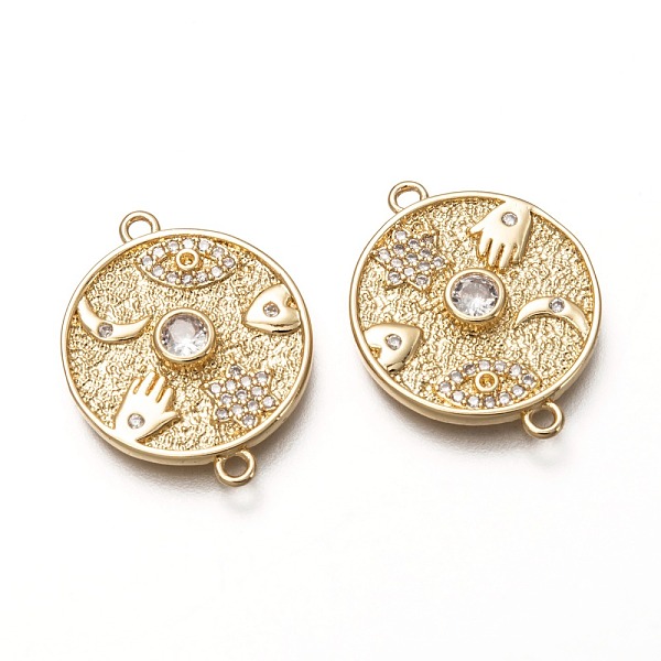 PandaHall Brass Micro Pave Clear Cubic Zirconia Links Connectors, Long-Lasting Plated, Flat Round with Star of David & Heart & Eye & Moon &...
PandaHall Brass Micro Pave Clear Cubic Zirconia Links Connectors, Long-Lasting Plated, Flat Round with Star of David & Heart & Eye & Moon &...