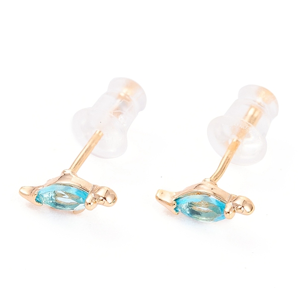PandaHall Cute Light Gold Plated Brass Stud Earrings, with Cubic Zirconia and Ear Nuts, Dinosaur, Sky Blue, 3x8.5mm, Pin: 0.7mm Brass...
PandaHall Cute Light Gold Plated Brass Stud Earrings, with Cubic Zirconia and Ear Nuts, Dinosaur, Sky Blue, 3x8.5mm, Pin: 0.7mm Brass...