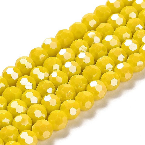 PandaHall Electroplate Opaque Glass Beads Strands, Faceted(32 Facets), Pearl Luster Plated, Round, Yellow, 8mm, Hole: 1mm, about...
PandaHall Electroplate Opaque Glass Beads Strands, Faceted(32 Facets), Pearl Luster Plated, Round, Yellow, 8mm, Hole: 1mm, about...