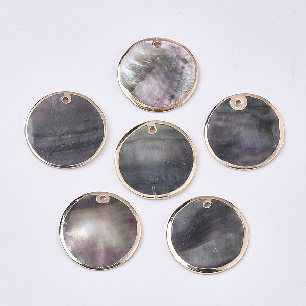 PandaHall Natural Black Lip Shell Pendants, with Brass Findings, Edge Golden Plated, Flat Round, Gray, 25x1.5~2.5mm, Hole: 1.5mm Black Lip...
PandaHall Natural Black Lip Shell Pendants, with Brass Findings, Edge Golden Plated, Flat Round, Gray, 25x1.5~2.5mm, Hole: 1.5mm Black Lip...