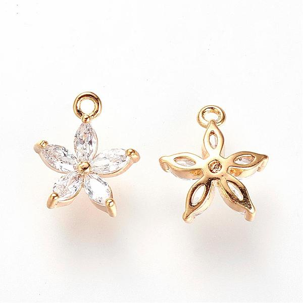 PandaHall Brass Cubic Zirconia Charms, Nickel Free, Real 18K Gold Plated, Flower, 11x9x3mm, Hole: 1mm Brass+Cubic Zirconia Flower Clear
PandaHall Brass Cubic Zirconia Charms, Nickel Free, Real 18K Gold Plated, Flower, 11x9x3mm, Hole: 1mm Brass+Cubic Zirconia Flower Clear