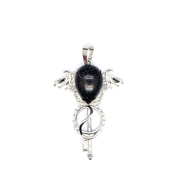 PandaHall Synthetic Blue Goldstone Teardrop Pendants, Platinum Tone Brass Key Scepter Wing Charms, 45x35x9mm Blue Goldstone Key
PandaHall Synthetic Blue Goldstone Teardrop Pendants, Platinum Tone Brass Key Scepter Wing Charms, 45x35x9mm Blue Goldstone Key