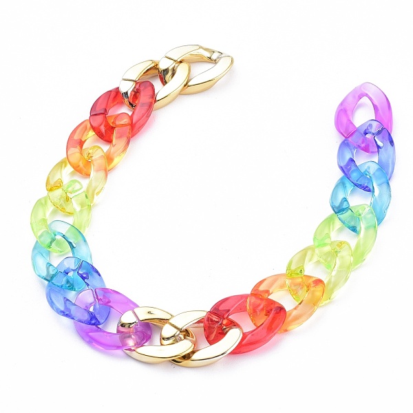 PandaHall Rainbow Handmade Transparent Acrylic & CCB Plastic Curb Chains, Unwelded, Colorful, 39.37 inch(100cm), Link: 23x17x4.5mm and...
PandaHall Rainbow Handmade Transparent Acrylic & CCB Plastic Curb Chains, Unwelded, Colorful, 39.37 inch(100cm), Link: 23x17x4.5mm and...