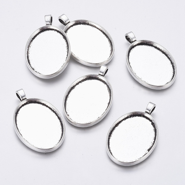 PandaHall Alloy Pendant Cabochon Settings, Plain Edge Bezel Cups, Cadmium Free & Lead Free, Oval, Antique Silver, 38.5x24.5x5.5mm, Hole...
PandaHall Alloy Pendant Cabochon Settings, Plain Edge Bezel Cups, Cadmium Free & Lead Free, Oval, Antique Silver, 38.5x24.5x5.5mm, Hole...