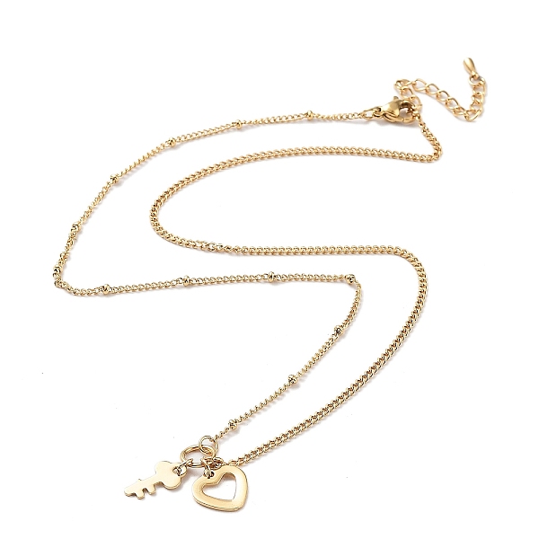 PandaHall Heart and Key Pendant Necklaces, 304 Stainless Steel Necklace, Real 18K Gold Plated, 17.76 inch(45.1cm) 304 Stainless Steel
PandaHall Heart and Key Pendant Necklaces, 304 Stainless Steel Necklace, Real 18K Gold Plated, 17.76 inch(45.1cm) 304 Stainless Steel
