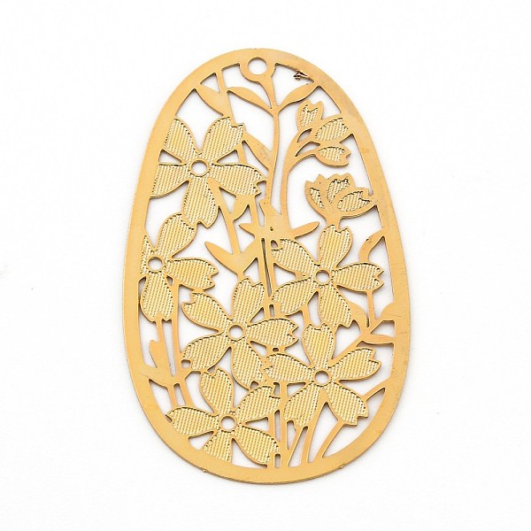 PandaHall Brass Pendants, Etched Metal Embellishments, Hollow Out Oval with Flower, Golden, 40x24x0.2mm, Hole: 1.6mm Brass Oval
PandaHall Brass Pendants, Etched Metal Embellishments, Hollow Out Oval with Flower, Golden, 40x24x0.2mm, Hole: 1.6mm Brass Oval