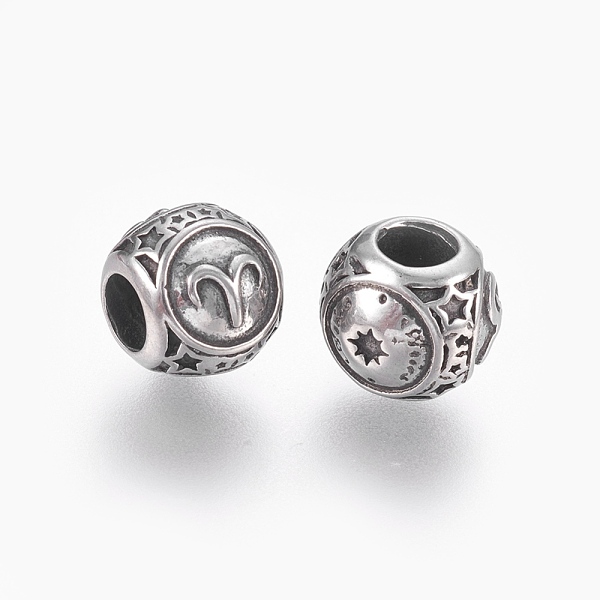 PandaHall 316 Surgical Stainless Steel European Beads, Large Hole Beads, Rondelle, Aries, Antique Silver, 10x9mm, Hole: 4mm 316 Surgical...
PandaHall 316 Surgical Stainless Steel European Beads, Large Hole Beads, Rondelle, Aries, Antique Silver, 10x9mm, Hole: 4mm 316 Surgical...