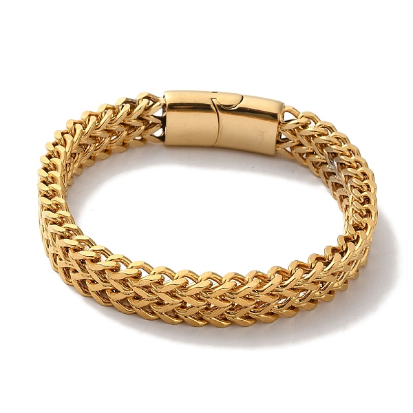 PandaHall Vacuum Plating 201 Stainless Steel Wheat Chain Bracelets for Women Men, with Snap Clasp, Real 18K Gold Plated, 8-1/8 inch(20.5cm)...
PandaHall Vacuum Plating 201 Stainless Steel Wheat Chain Bracelets for Women Men, with Snap Clasp, Real 18K Gold Plated, 8-1/8 inch(20.5cm)...