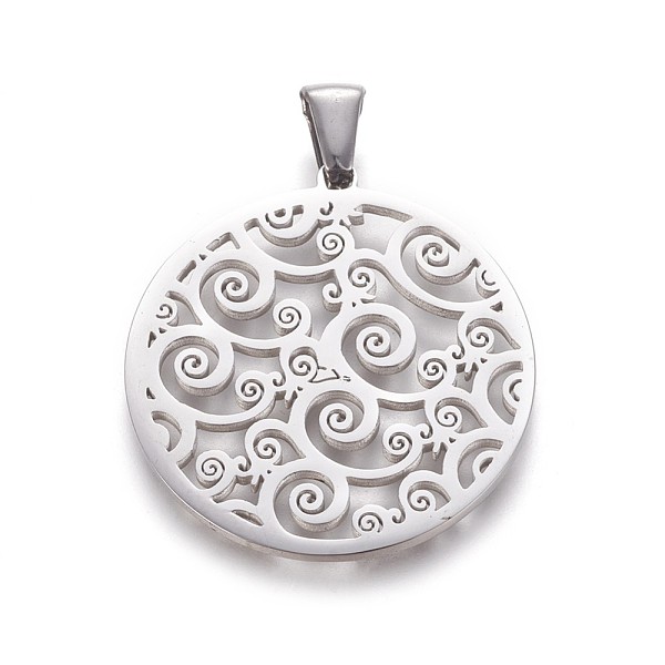PandaHall 304 Stainless Steel Pendants, Flat Round with Auspicious Cloud, Stainless Steel Color, 30x27.5x1.2mm, Hole: 2.5x5.5mm 304...
PandaHall 304 Stainless Steel Pendants, Flat Round with Auspicious Cloud, Stainless Steel Color, 30x27.5x1.2mm, Hole: 2.5x5.5mm 304...