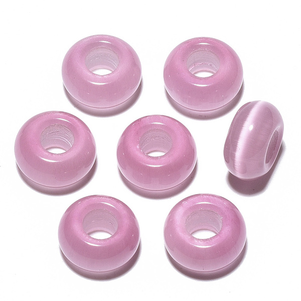 PandaHall Cat Eye European Beads, Large Hole Beads, Rondelle, Pink, 14x7mm, Hole: 5~6mm Cat Eye Rondelle Pink
PandaHall Cat Eye European Beads, Large Hole Beads, Rondelle, Pink, 14x7mm, Hole: 5~6mm Cat Eye Rondelle Pink