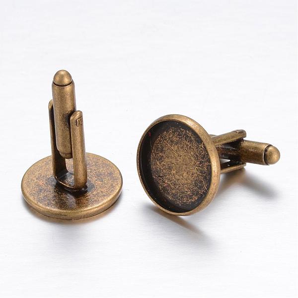 PandaHall Brass Cufflinks, Cuff Button, with Tray, Antique Bronze, 18x18mm, Tray: 16mm Brass Flat Round
PandaHall Brass Cufflinks, Cuff Button, with Tray, Antique Bronze, 18x18mm, Tray: 16mm Brass Flat Round