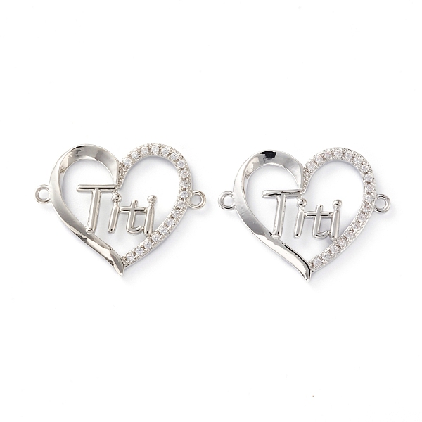 PandaHall Brass Micro Pave Clear Cubic Zirconia Links, Long-Lasting Plated, Heart with Word Titi, Platinum, 19x23x3mm, Hole: 1.2mm...
PandaHall Brass Micro Pave Clear Cubic Zirconia Links, Long-Lasting Plated, Heart with Word Titi, Platinum, 19x23x3mm, Hole: 1.2mm...