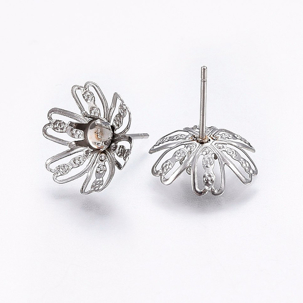 PandaHall 201 Stainless Steel Stud Earring Settings, with 304 Stainless Steel Pin, Flower, Stainless Steel Color, Tray: 5mm, 15x14x5mm, Pin...
PandaHall 201 Stainless Steel Stud Earring Settings, with 304 Stainless Steel Pin, Flower, Stainless Steel Color, Tray: 5mm, 15x14x5mm, Pin...