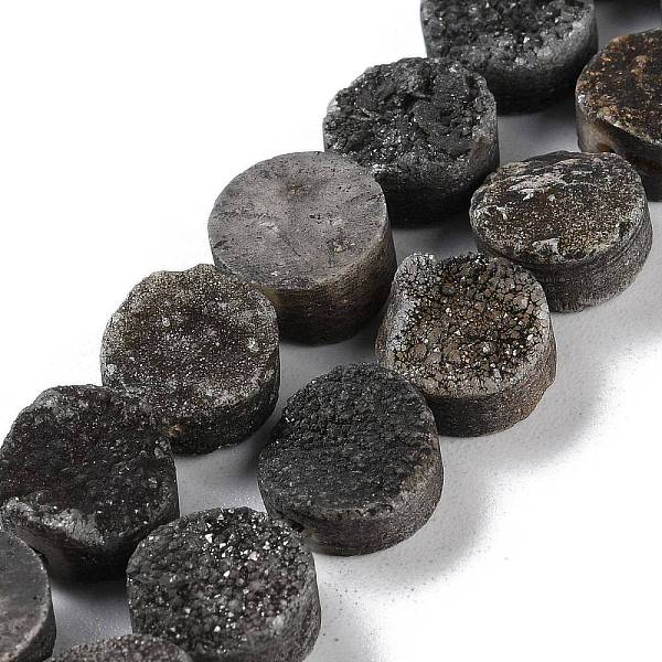 PandaHall Electroplated Natural Druzy Agate Beads Strands, Dyed, Flat Round, Black Plated, 10x10x4~7mm, Hole: 1mm, about 20pcs/strand...
PandaHall Electroplated Natural Druzy Agate Beads Strands, Dyed, Flat Round, Black Plated, 10x10x4~7mm, Hole: 1mm, about 20pcs/strand...