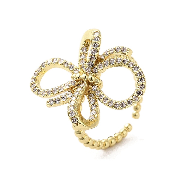 PandaHall Rack Plating Brass Micro Pave Cubic Zirconia Finger Ring, Cuff Ring, Long-Lasting Plated, Cadmium Free & Lead Free, Bowknot, Real..., Clear
PandaHall Rack Plating Brass Micro Pave Cubic Zirconia Finger Ring, Cuff Ring, Long-Lasting Plated, Cadmium Free & Lead Free, Bowknot, Real..., Clear
