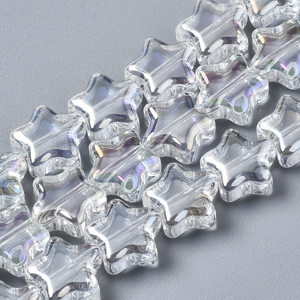 PandaHall Electroplate Glass Beads Strands, AB color, Star, Clear AB, 8.5x9x4mm, Hole: 0.7mm, about 80pcs/strand, 25.20 inch(64cm) Glass..., White
PandaHall Electroplate Glass Beads Strands, AB color, Star, Clear AB, 8.5x9x4mm, Hole: 0.7mm, about 80pcs/strand, 25.20 inch(64cm) Glass..., White