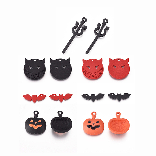 PandaHall Halloween Theme, Alloy Pendants, Baking Painted, Pumpkin & Demon Wand & Bat & Evil, Black, 8.5~29x8~24.5x1~5mm, Hole: 1.4~1.5mm..., Multicolor
PandaHall Halloween Theme, Alloy Pendants, Baking Painted, Pumpkin & Demon Wand & Bat & Evil, Black, 8.5~29x8~24.5x1~5mm, Hole: 1.4~1.5mm..., Multicolor