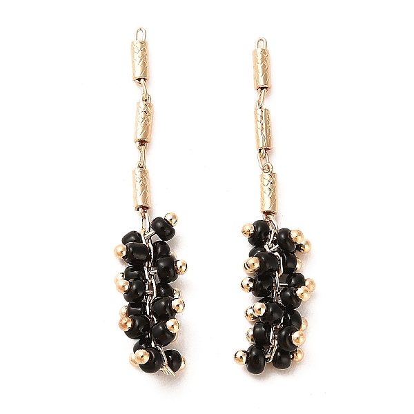 PandaHall Rack Plating Brass Column Glass Seed Beads Links Connector Charms, Real 18K Gold Plated, Black, 39mm, Hole: 2x0.6mm Brass Column...
PandaHall Rack Plating Brass Column Glass Seed Beads Links Connector Charms, Real 18K Gold Plated, Black, 39mm, Hole: 2x0.6mm Brass Column...