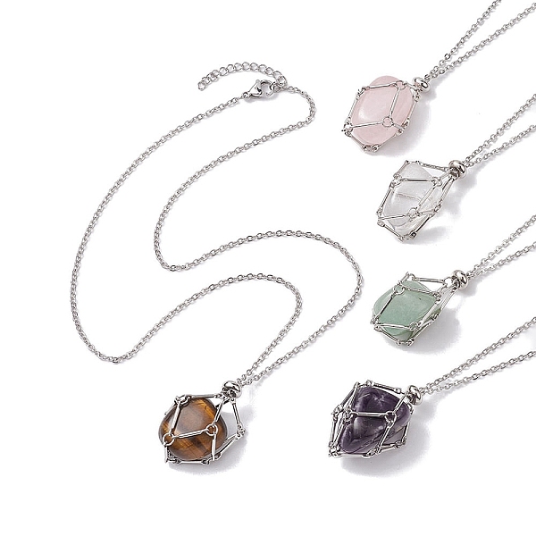 PandaHall 304 Stainless Steel Cable Chain Necklaces, Natural Gemstones Pendant Necklaces, Stainless Steel Color, 20.08 inch(51cm) Mixed...
PandaHall 304 Stainless Steel Cable Chain Necklaces, Natural Gemstones Pendant Necklaces, Stainless Steel Color, 20.08 inch(51cm) Mixed...