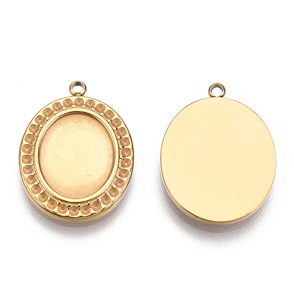 PandaHall 304 Stainless Steel Pendant Cabochon Settings, Pendant Rhinestone Settings, Oval, Nickel Free, Real 14K Gold Plated, Tray: 10x12mm...
PandaHall 304 Stainless Steel Pendant Cabochon Settings, Pendant Rhinestone Settings, Oval, Nickel Free, Real 14K Gold Plated, Tray: 10x12mm...