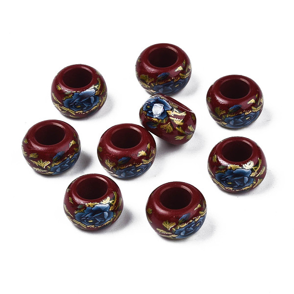 PandaHall Flower Printed Opaque Acrylic Rondelle Beads, Large Hole Beads, Dark Red, 15x9mm, Hole: 7mm Acrylic Rondelle
PandaHall Flower Printed Opaque Acrylic Rondelle Beads, Large Hole Beads, Dark Red, 15x9mm, Hole: 7mm Acrylic Rondelle