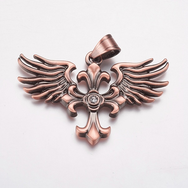 PandaHall 304 Stainless Steel Big Pendants, with Rhinestone, Wing with Cross, Crystal, Red Copper, 58x38x4mm, Hole: 7x9mm Stainless..., Clear
PandaHall 304 Stainless Steel Big Pendants, with Rhinestone, Wing with Cross, Crystal, Red Copper, 58x38x4mm, Hole: 7x9mm Stainless..., Clear
