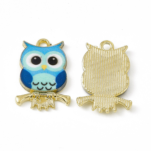 PandaHall Painted Alloy Pendants, Owl Charm, Cadmium Free & Nickel Free & Lead Free, Golden, Sky Blue, 21.5x15x2.3mm, Hole: 2mm Alloy Owl
PandaHall Painted Alloy Pendants, Owl Charm, Cadmium Free & Nickel Free & Lead Free, Golden, Sky Blue, 21.5x15x2.3mm, Hole: 2mm Alloy Owl