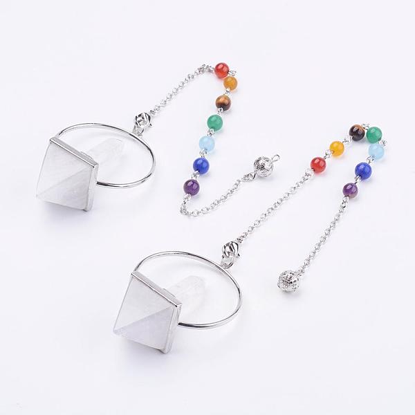 PandaHall Chakra Gemstone Pyramid Dowsing Pendulums, with Quartz Crystal, Brass Chain & Lobster Claw Clasps, 260~265mm Quartz Crystal..., Clear
PandaHall Chakra Gemstone Pyramid Dowsing Pendulums, with Quartz Crystal, Brass Chain & Lobster Claw Clasps, 260~265mm Quartz Crystal..., Clear