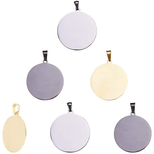 PandaHall 304 Stainless Steel Pendants, Stamping Blank Tag, Flat Round, Mixed Color, 33x30x1mm, Hole: 7x3mm, 2pcs/color, 6pcs/box 304..., Multicolor
PandaHall 304 Stainless Steel Pendants, Stamping Blank Tag, Flat Round, Mixed Color, 33x30x1mm, Hole: 7x3mm, 2pcs/color, 6pcs/box 304..., Multicolor