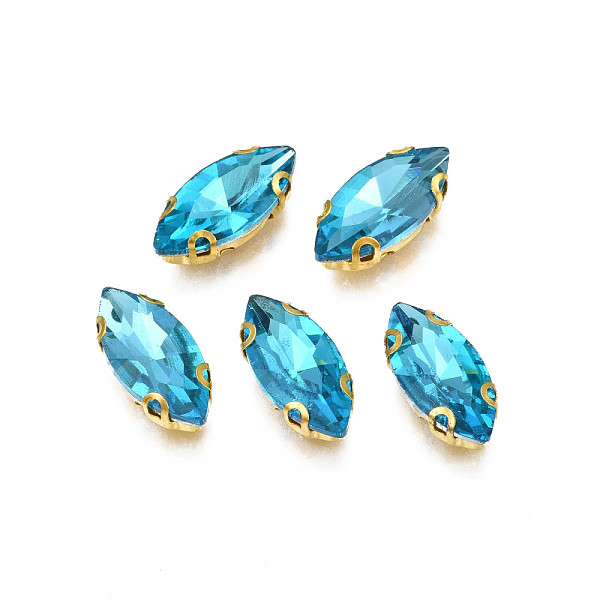 PandaHall Sew on Rhinestone, Transparent Glass Rhinestones, with Iron Prong Settings, Faceted, Horse Eye, Deep Sky Blue, 15x7x4.5mm, Hole...
PandaHall Sew on Rhinestone, Transparent Glass Rhinestones, with Iron Prong Settings, Faceted, Horse Eye, Deep Sky Blue, 15x7x4.5mm, Hole...