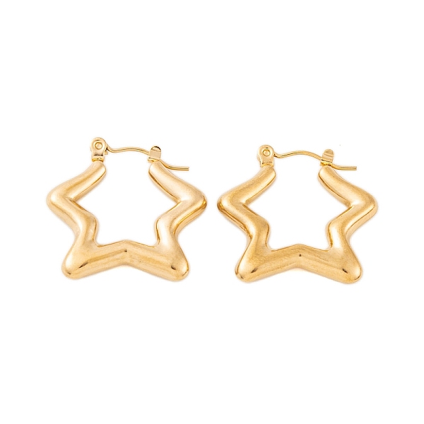 PandaHall Ion Plating(IP) 304 Stainless Steel Hoop Earrings for Women, Star, Real 18K Gold Plated, 23.5x3.5mm 304 Stainless Steel Star
PandaHall Ion Plating(IP) 304 Stainless Steel Hoop Earrings for Women, Star, Real 18K Gold Plated, 23.5x3.5mm 304 Stainless Steel Star