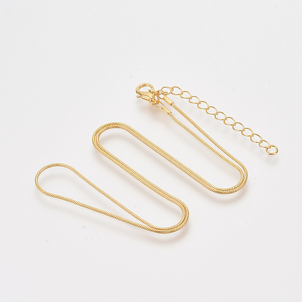 PandaHall Brass Round Snake Chain Necklace Making, with Lobster Claw Clasps, Golden, 18.5 inch(47.2cm), 1.2mm Brass
PandaHall Brass Round Snake Chain Necklace Making, with Lobster Claw Clasps, Golden, 18.5 inch(47.2cm), 1.2mm Brass