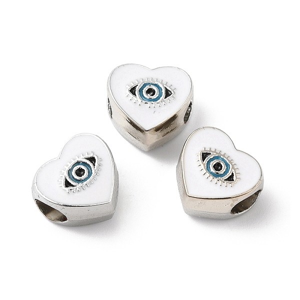 PandaHall CCB Plastic European Beads, Large Hole Beads, Heart with Evil Eyes, White, 11x11.5x8mm, Hole: 5mm Plastic Heart White
PandaHall CCB Plastic European Beads, Large Hole Beads, Heart with Evil Eyes, White, 11x11.5x8mm, Hole: 5mm Plastic Heart White