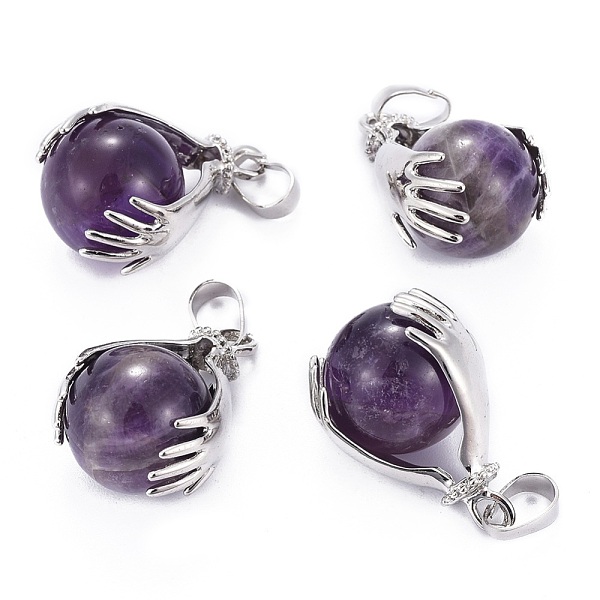 PandaHall Gemstone Pendants, with Brass Findings and Natural Amethyst, Round, Platinum, Medium Purple, 27x18mm, Hole: 4x6mm Amethyst Round...
PandaHall Gemstone Pendants, with Brass Findings and Natural Amethyst, Round, Platinum, Medium Purple, 27x18mm, Hole: 4x6mm Amethyst Round...