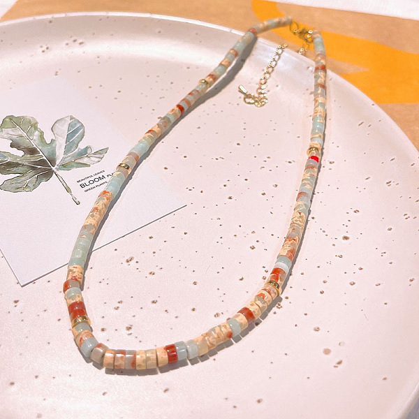PandaHall Synthetic Imperial Jasper Heishi Graduated Beaded Necklaces Imperial Jasper Column
PandaHall Synthetic Imperial Jasper Heishi Graduated Beaded Necklaces Imperial Jasper Column