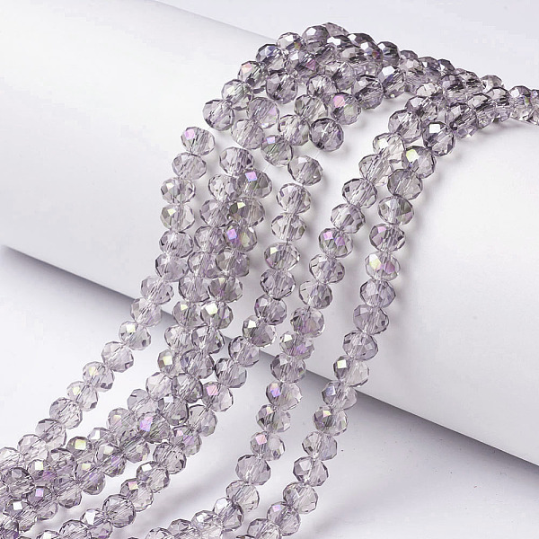 PandaHall Electroplate Transparent Glass Beads Strands, Half Rainbow Plated, Faceted, Rondelle, Lilac, 6x5mm, Hole: 1mm, about..., Purple
PandaHall Electroplate Transparent Glass Beads Strands, Half Rainbow Plated, Faceted, Rondelle, Lilac, 6x5mm, Hole: 1mm, about..., Purple