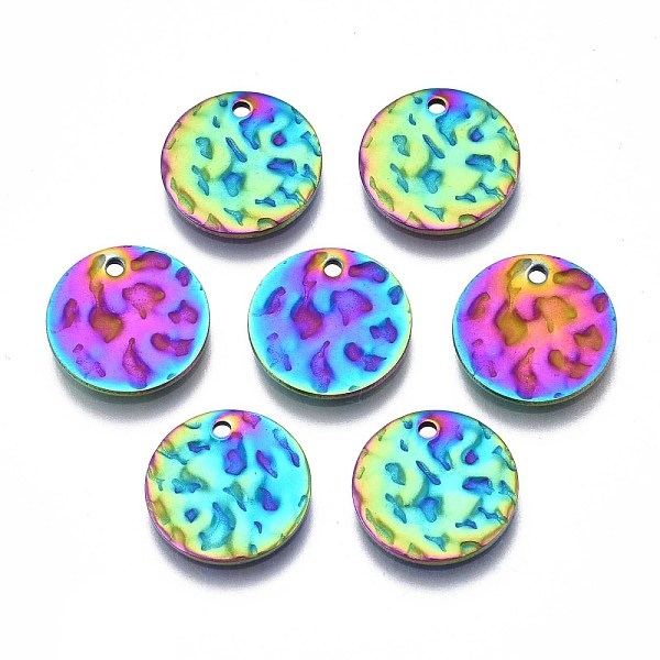 PandaHall 304 Stainless Steel Charms, Cadmium Free & Nickel Free & Lead Free, Hammered Flat Round, Rainbow Color, 12x1mm, Hole: 1.2mm 304...
PandaHall 304 Stainless Steel Charms, Cadmium Free & Nickel Free & Lead Free, Hammered Flat Round, Rainbow Color, 12x1mm, Hole: 1.2mm 304...