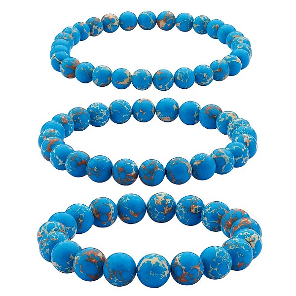 PandaHall 3Pcs 3 Size Synthetic Imperial Jasper Round Beaded Stretch Bracelets Set, Gemstone Jewelry for Women, Steel Blue, Inner Diameter...
PandaHall 3Pcs 3 Size Synthetic Imperial Jasper Round Beaded Stretch Bracelets Set, Gemstone Jewelry for Women, Steel Blue, Inner Diameter...