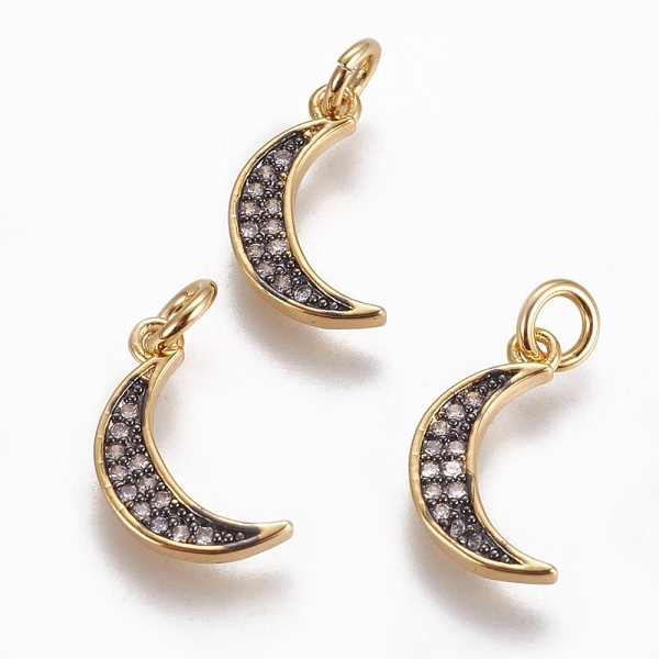 PandaHall Brass Micro Pave Cubic Zirconia Charms, with Enamel, Moon, Golden, 15x8x2mm, Hole: 3mm Brass+Cubic Zirconia+Enamel Moon
PandaHall Brass Micro Pave Cubic Zirconia Charms, with Enamel, Moon, Golden, 15x8x2mm, Hole: 3mm Brass+Cubic Zirconia+Enamel Moon